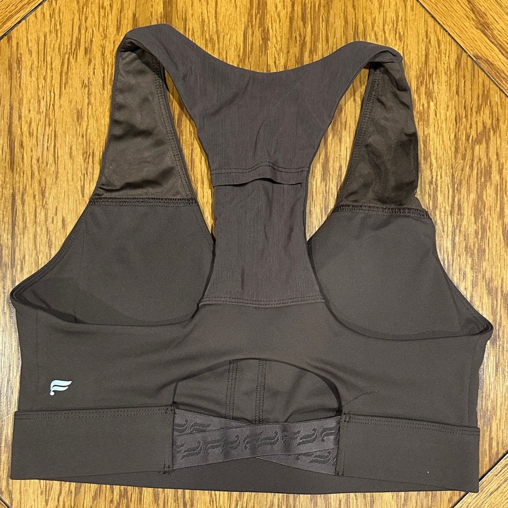 *Fabletics* Brown V-Neck Medium Impact Racerback … - image 6
